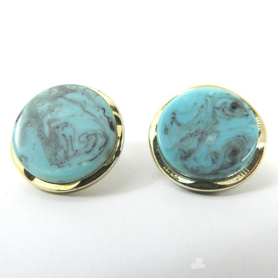 BLUE ROUND CLIPS unpierced ears for non pierced ears ears not pierced ears unpierced blue pierced clips non pierced