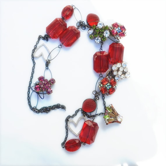 Extra-long crystal necklace