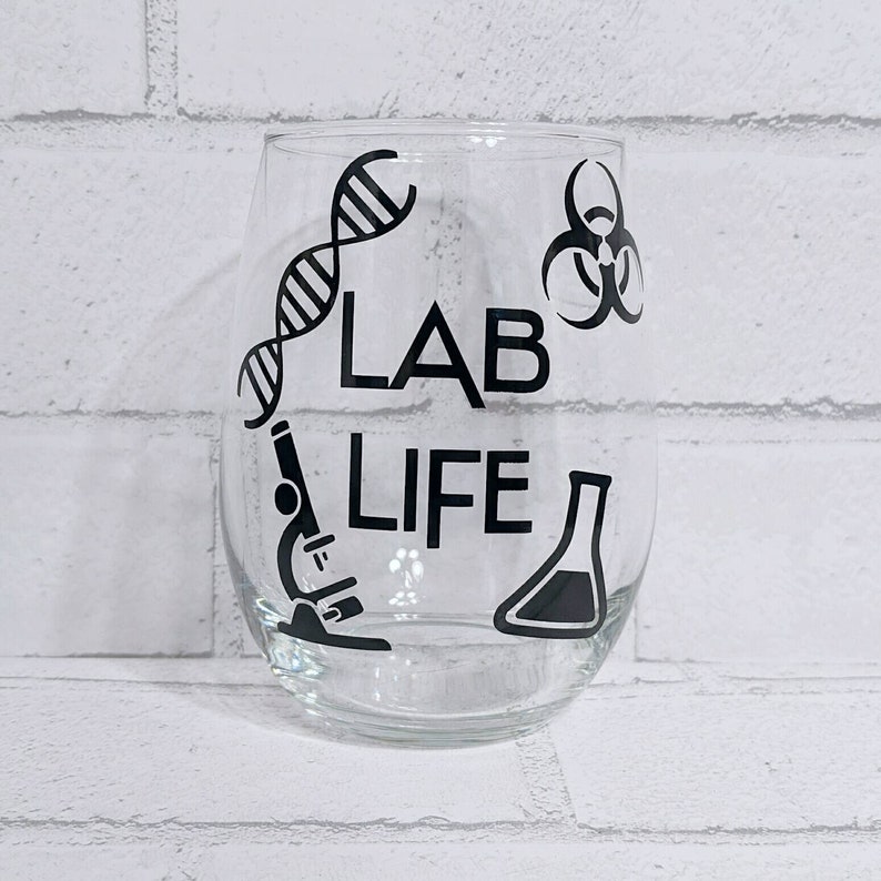 Laboratory Science Stemless Wine Glass Etsy