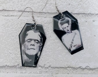 Frankenstein's Monster and Bride Earrings