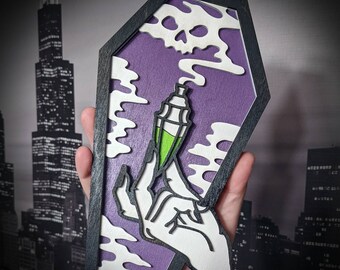 Poison Vial Coffin Wall Plaque