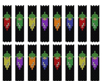 Carrier Bead Patterns, Christmas Lights Beading Patterns, Christmas Bracelet Pattern, Flat Odd Count Peyote Bracelet Patterns, Flat Peyote