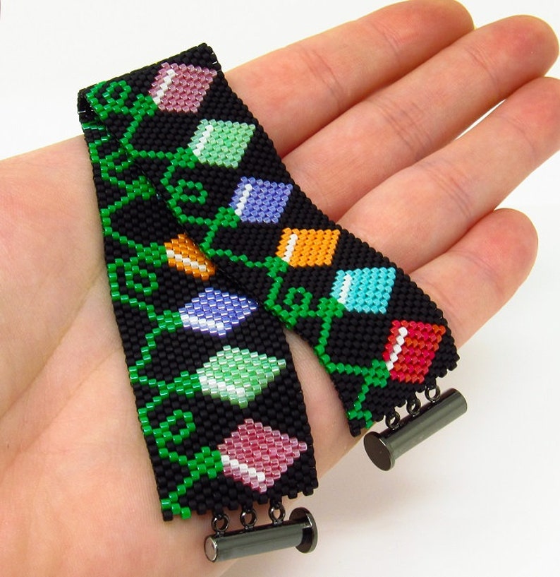 Even Count Peyote Bracelet Pattern Flat Peyote Christmas Etsy