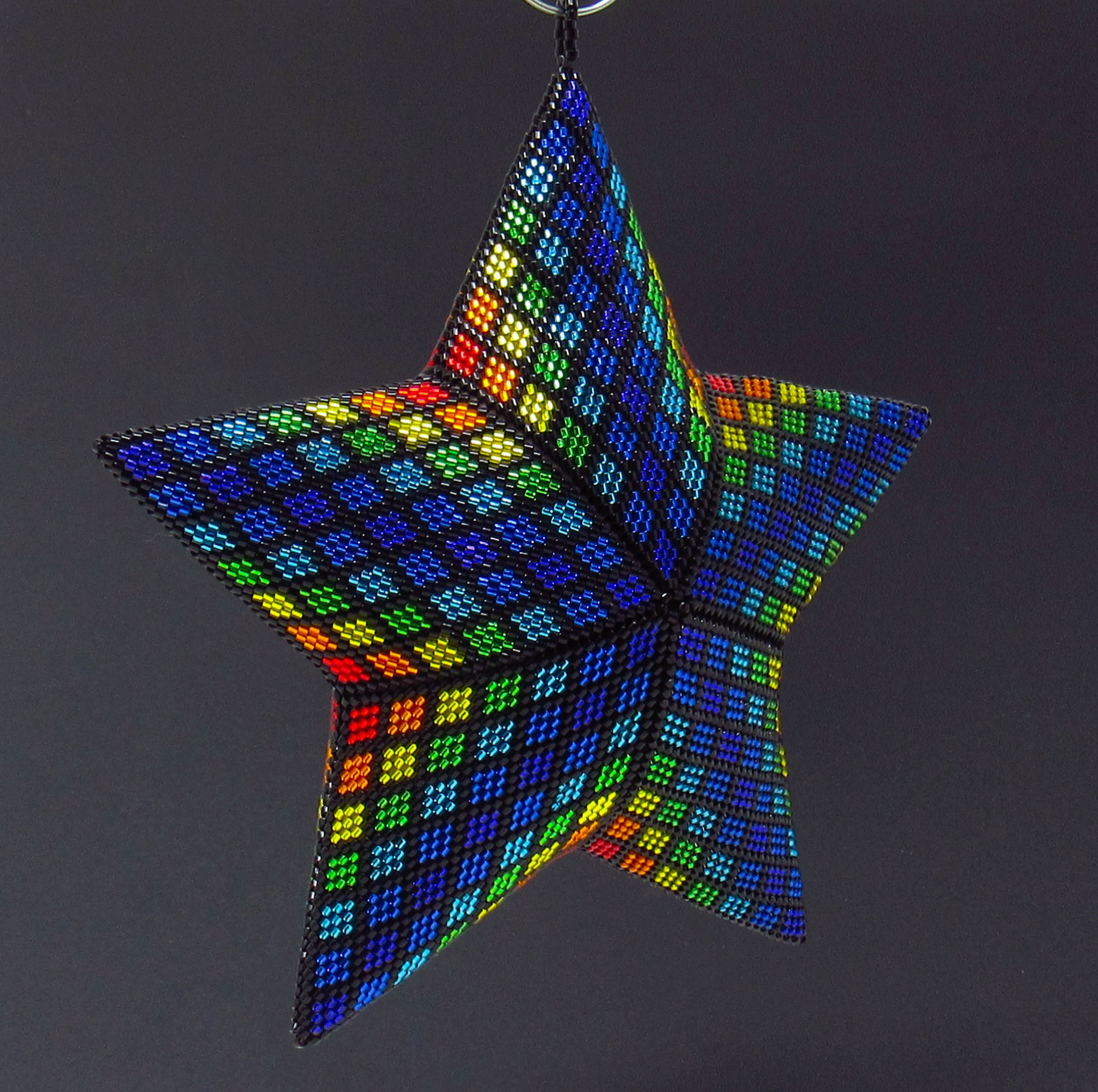3D Beaded Star Pattern 3 Dimensional Puffy Star Ornament - Etsy