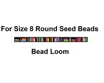 SINGLE SHELF Bookcase Bookshelf Bead Loom Pattern for Size 8 Miyuki Seed Beads, 3 PDF Pattern Lengths Included, 9 Columns each, 12 Colors