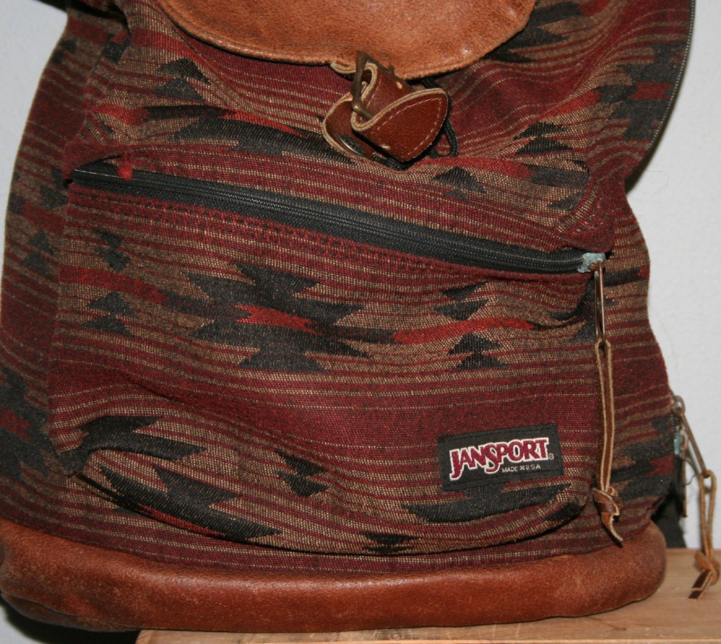90s JANSPORT BACKPACK / Aztec Navajo Tribal Leather Trim - Etsy 90s JANSPORT BACKPACK / Aztec Navajo Tribal Leather Trim - Etsy