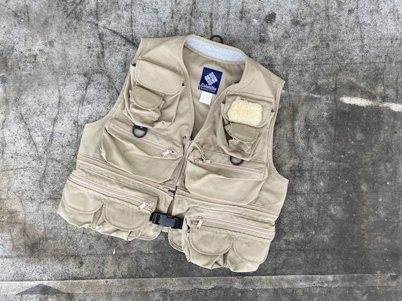 Vintage 90s Columbia Fishing Vest / 1990s Khaki Ta
