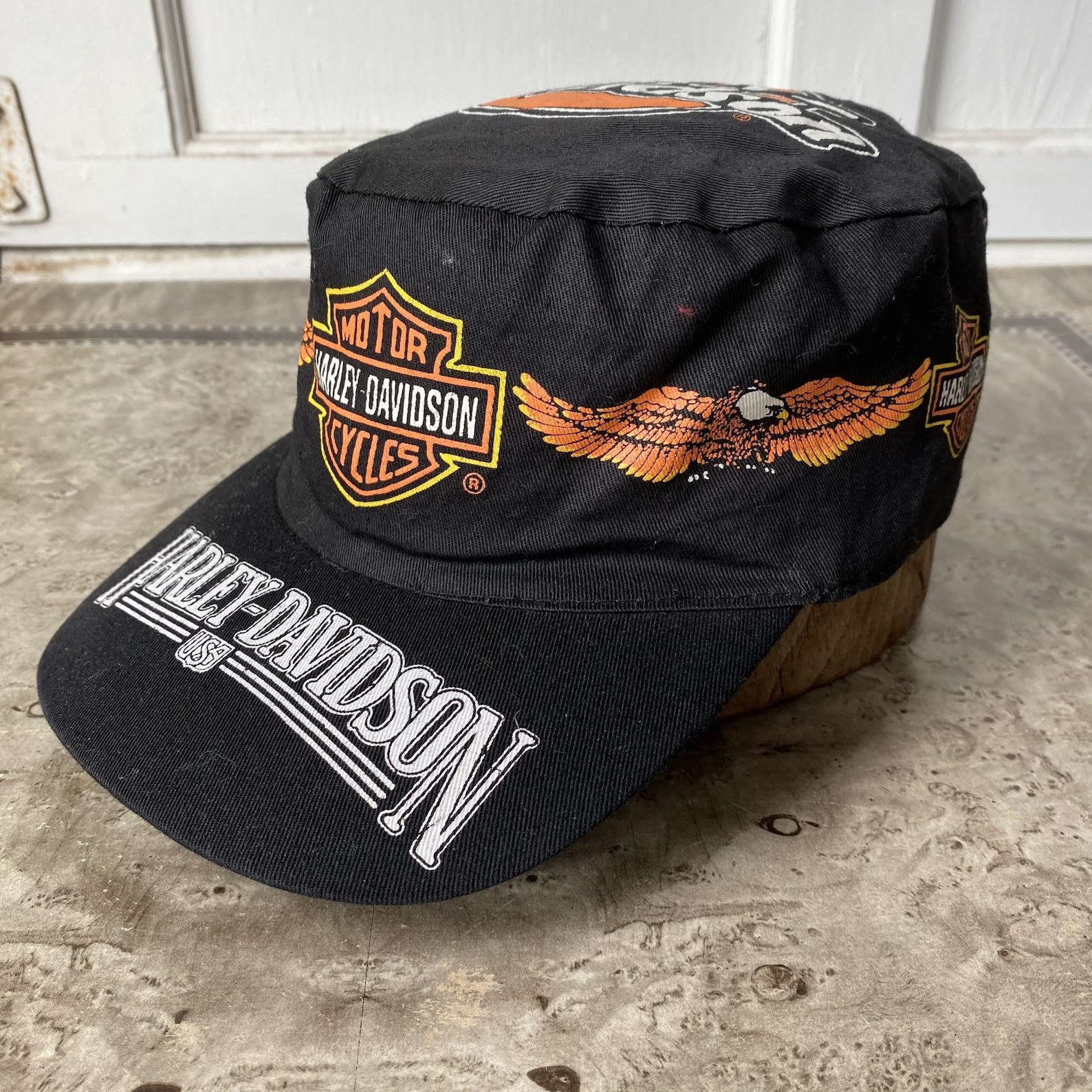 Vintage 80s Harley Davidson Painters Hat / 1980s Wrap Logo Etsy