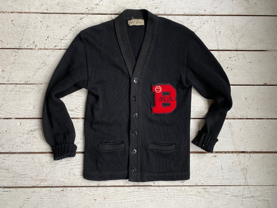 Vintage 50s Varsity Sweater / 1950s Jr Hi Wool Let
