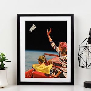 I Think We May Be Lost Mid Century MCM Surreal Space Collage Print image 1