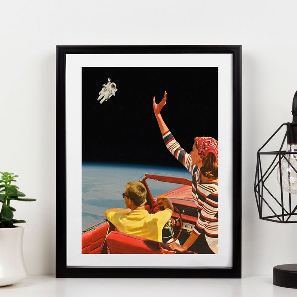 I Think We May Be Lost - Mid Century MCM Surreal Space Collage Print