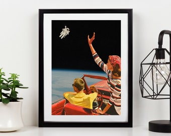 I Think We May Be Lost - Mid Century MCM Surreal Space Collage Print