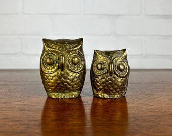 Pair of Brass Owls