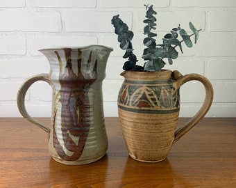 Pair of Vintage Studio Pottery Pitchers/Vases