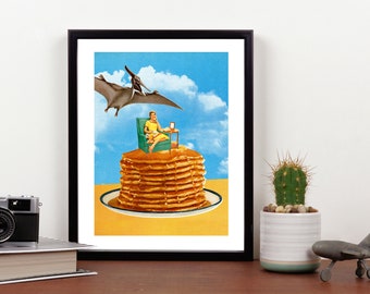 Don't Look Up - Mid Century Surreal Collage Print