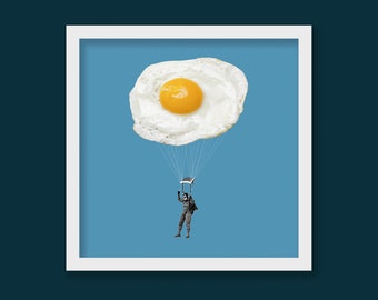 Eggstreme Sports -  Surreal Collage Print