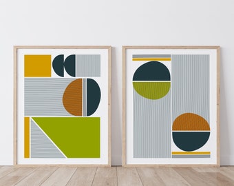 Balance & Composure - Pair of Minimalist Geometric Boho Art Prints