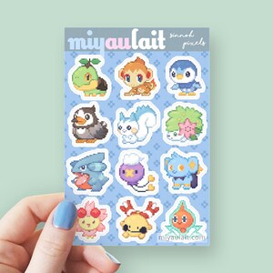 Vinyl Sticker Sheet • Pixel Sinnoh • 4x6 Inch • Matte Finish • Waterproof