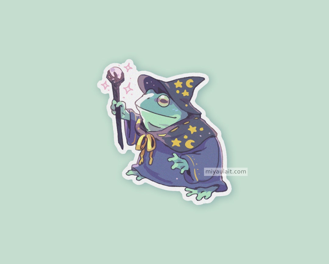 Vinyl Sticker • Frog Wizard • 3 Inch • Matte Finish • Waterproof - Etsy