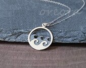 Ocean Waves Pendant Necklace Sterling Silver, Wave Shaped Pendant, Ocean Inspired Jewelry, Mother 39 s Day Gift, Graduation Gift Ideas