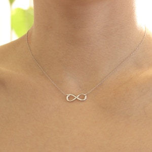 Sterling Silver Infinity Necklace, Double Chain, Dainty Necklace, Infinity Charm Necklace, Infinity Necklace. Christmas Gifts.
