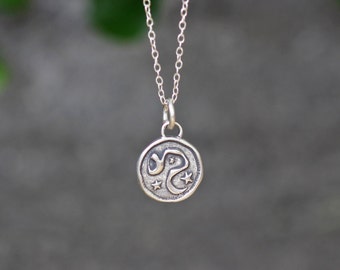 Sterling Silver Leo Zodiac Pendant Necklace, USA Made