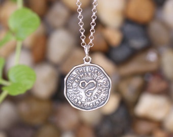 Sterling Silver LEO Zodiac Pendant Necklace, USA Made