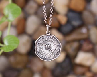 Scorpio Pendant Necklace, Zodiac Sign Jewelry, Zodiac Symbol necklace, Birthday gift, Christmas Gifts.
