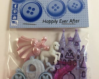 DRESS IT UP BUTTONS ~ HAPPILY EVER AFTER ~CASTLE ~ COACH ~ DRESS ~ GLASS SLIPPER