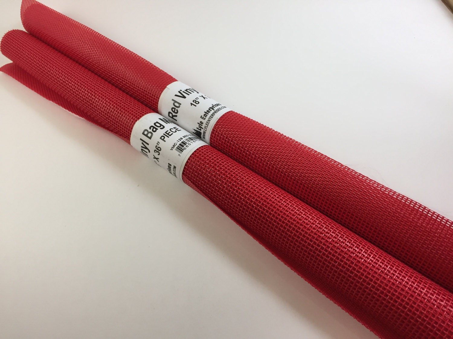 Red Purse Bag Vinyl Covered Mesh Fabric 18x36 Etsy