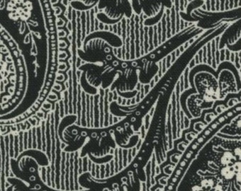 Tuxedo Paisley - Timeless Treasures - Black and White - Paisley Fabric - Geometric Design - Great to Make Totes, Quilts, Home Decor - Strips