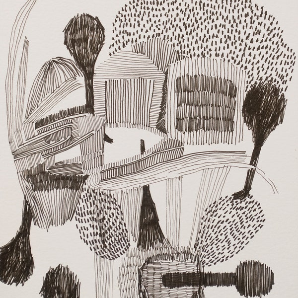 Ink Drawing on Paper, "Contagion", 2012