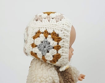 THE GRANNY SQUARE bonnet for 34 cm Dolls