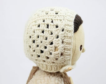 THE GRANNY SQUARE bonnet for Dinkum Dolls
