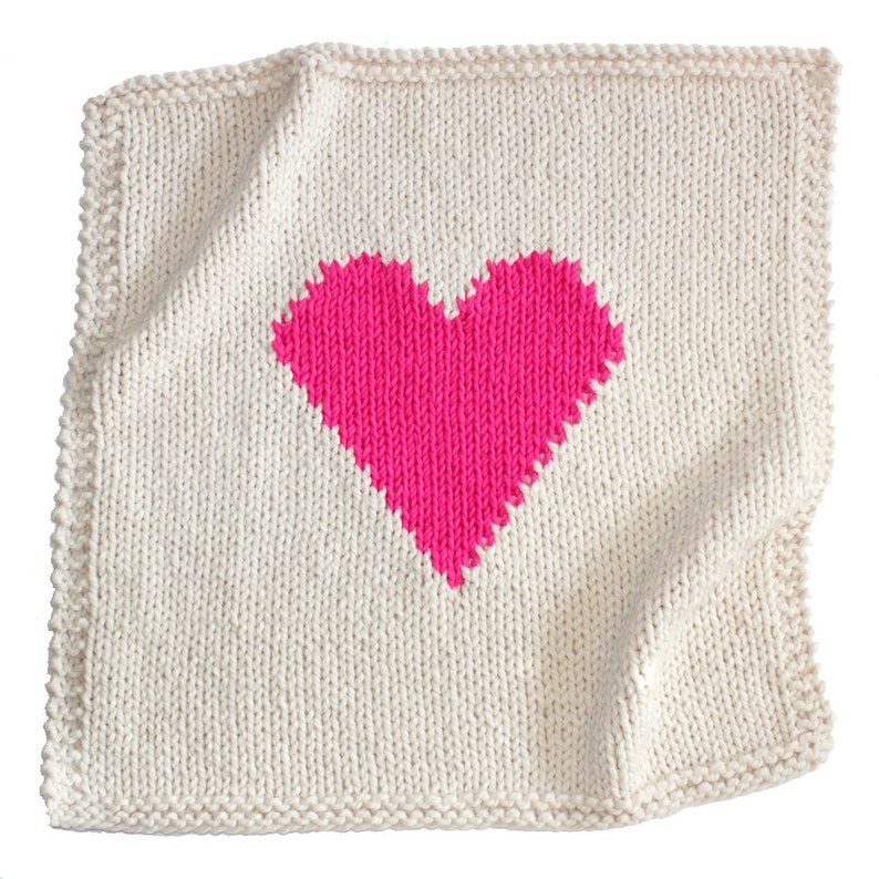 Heart Blanket Baby Size Hand Knit Baby Blanket Hot Etsy