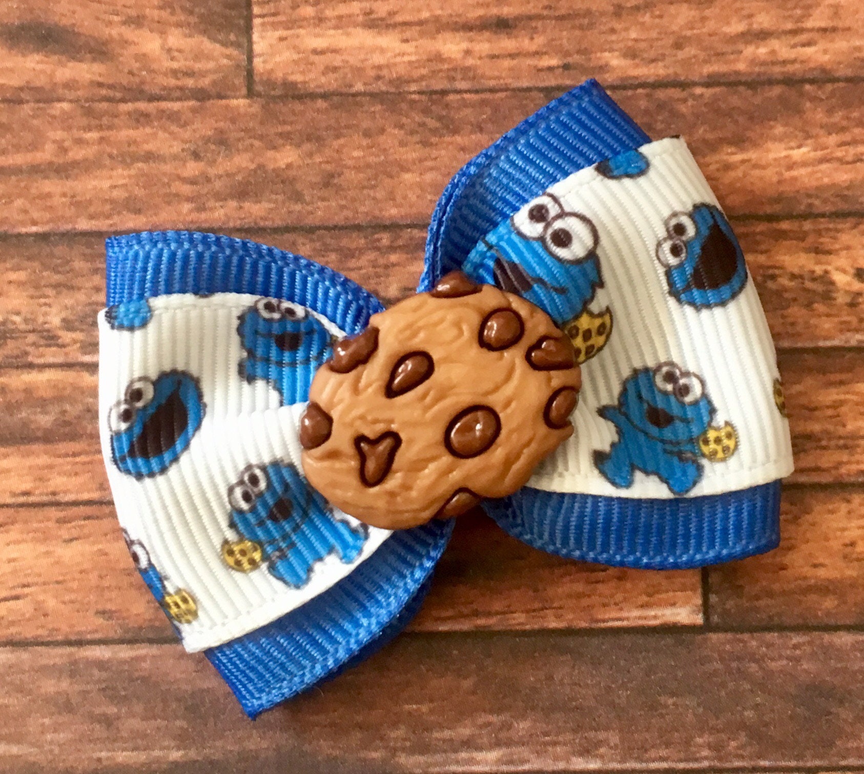 Cookie Monster Hair BowCookie Monster BowSesame Street Hair Etsy