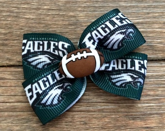 Philadelphia Eagles Dog or Infant Football Bow-Eagles Football Bow-Philadelphia Eagles Baby Bow-Small Eagles Football Bow-Eagles Dog Bow
