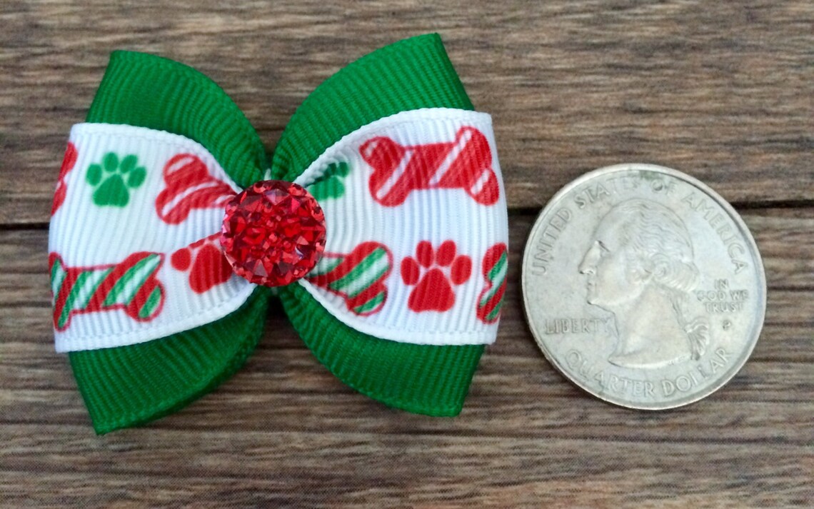 Christmas Dog Bowcute Christmas Dog Themed Bowchristmas Dog Etsy