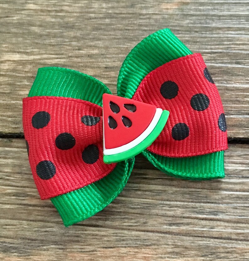 Watermelon Dog or Infant Hair Bowtiny Watermelon Hair Etsy