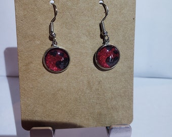 Red Heart Cabochon earrings