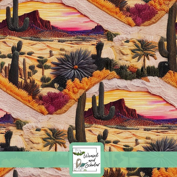 Desert Embroidery Pattern Etsy