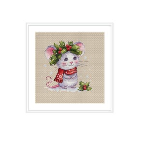 Christmas Mouse Cross Stitch Pattern PDF | Cute Holiday Embroidery Design | Winter Mouse PDF Pattern for Instant Download
