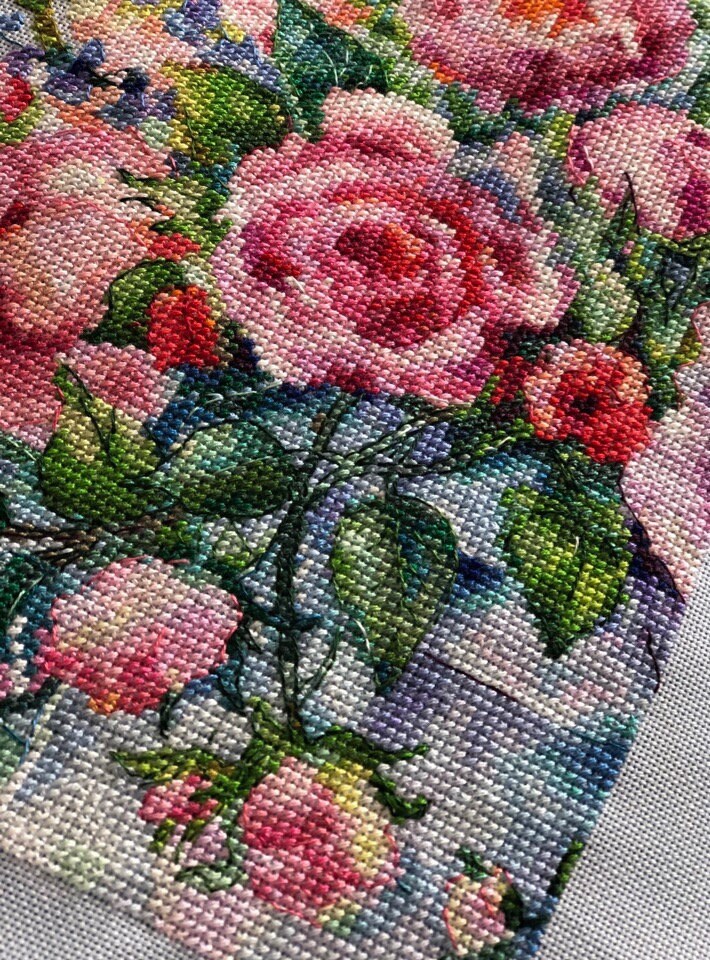 Watercolor Rose Bouquet Pdf-pattern Instant Download Cross Stitch ...