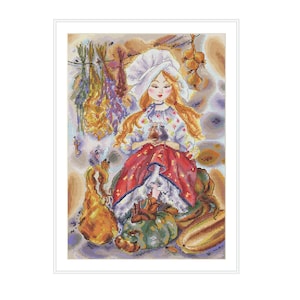Cinderella Cross Stitch Pattern: Fairy Tale Princess Embroidery (PDF Pattern)