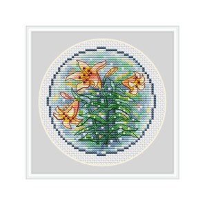 Lily Cross Stitch Pattern: Blooming Summer Floral Design (Digital Download)