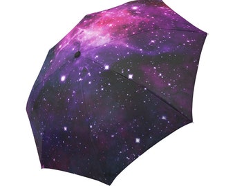 Outer Space Nebula Automatic Tri-Fold Umbrella Parasol Sun Umbrella Sunshade 