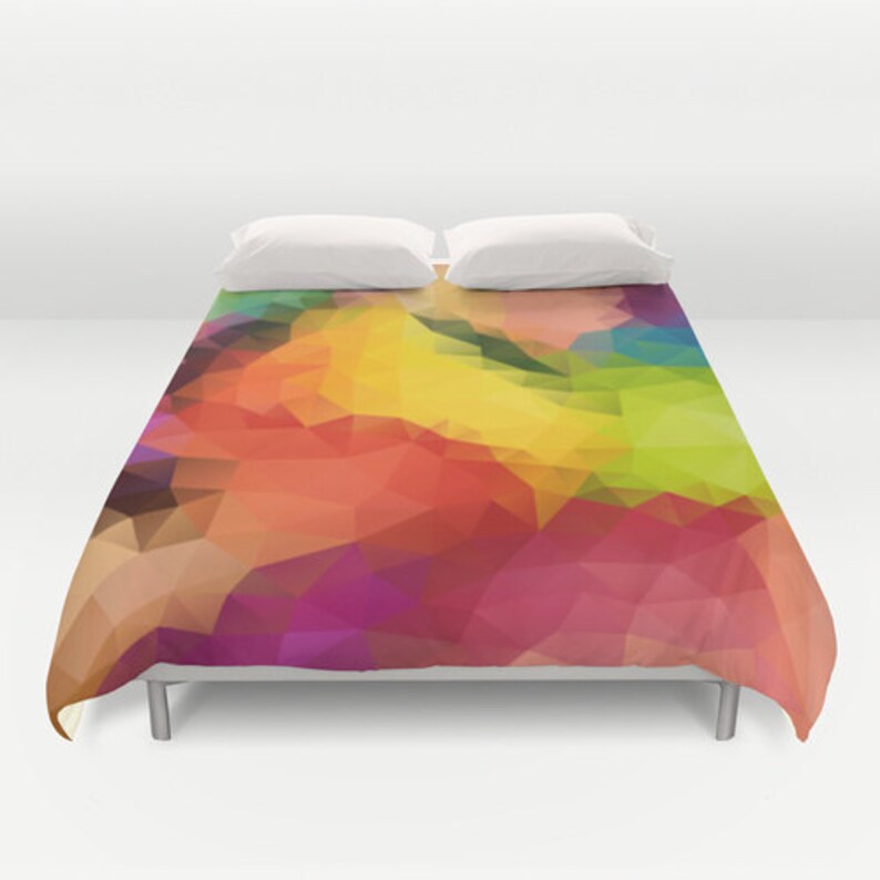 Rainbow Duvet Cover Geometric King Queen Image 0