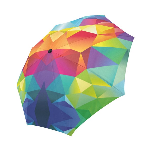 Lollipop Colorful Pattern Print Automatic Foldable Umbrella