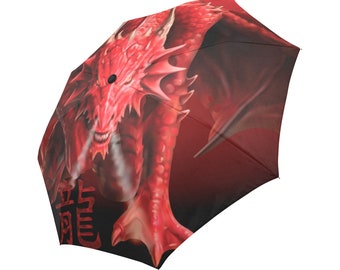 Dragon Umbrella Art Umbrella Designed Umbrella Red Dragon Umbrella Art Umbrella Automatic Foldable Umbrella Cool Umbrella
