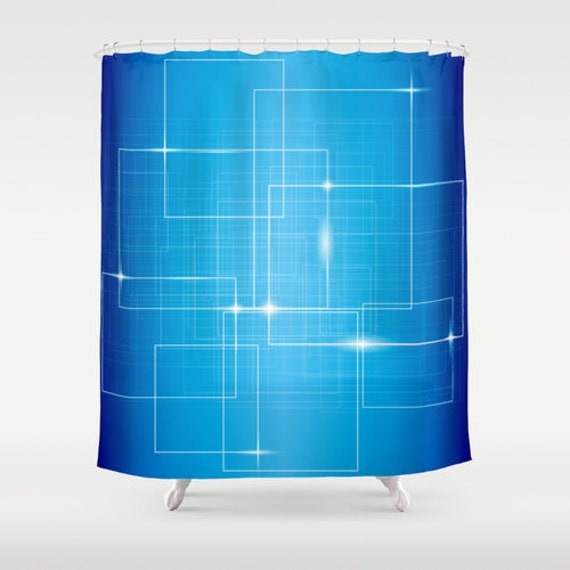 Items similar to Blue Curtain Blue Shower Curtain Art Curtain Abstract